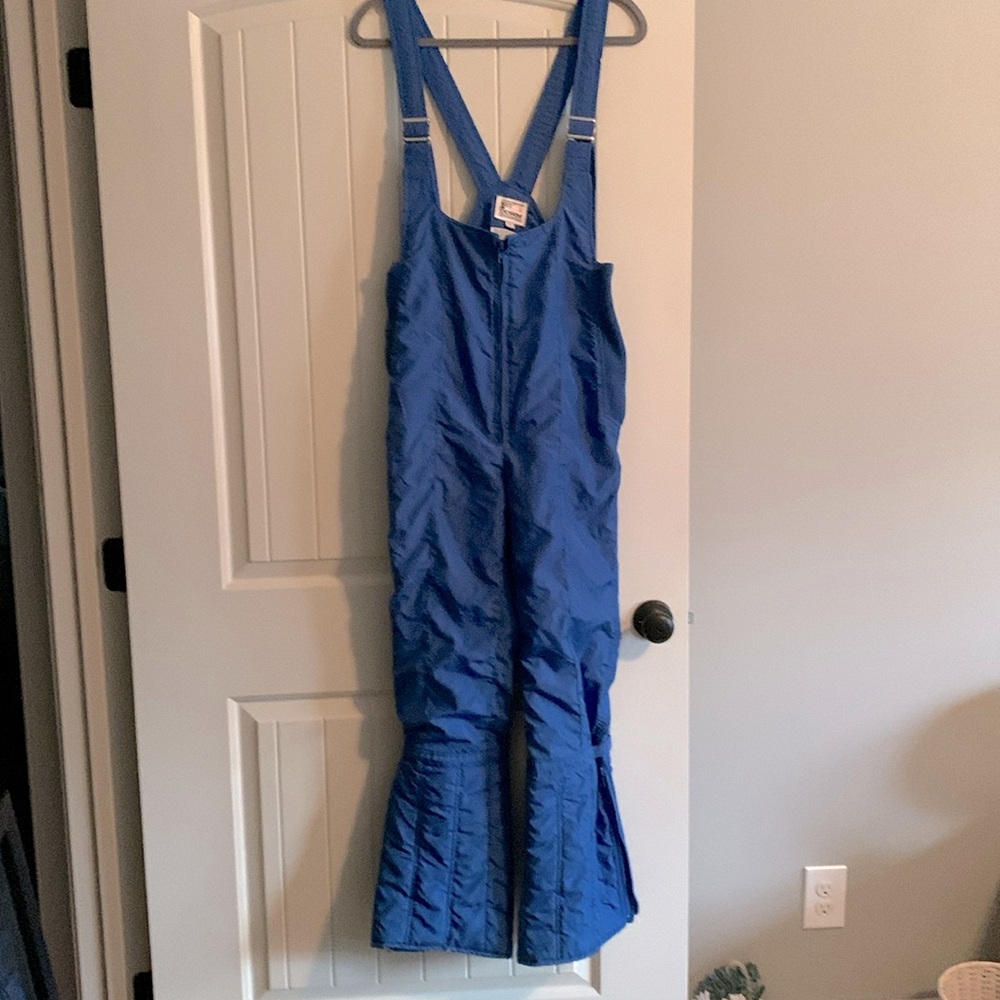 Vintage Ski Bibs First Down brand. Made in USA in Salt Lake City, Utah. 1981